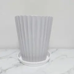 【受け皿付き】陶器製　観葉植物の鉢　7号