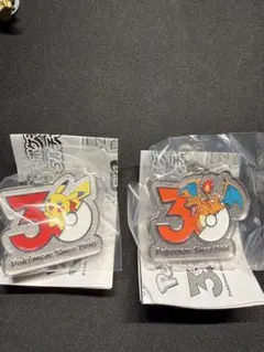 ポケモン30周年メタルチャームマスコット ピカチュウ ヒトカゲ