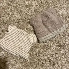 コムサ　ベビー　帽子　ニット　くま