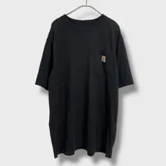 ☆カーハート☆片ポケット付きTシャツ☆ポケT☆ブラック☆L☆I25M