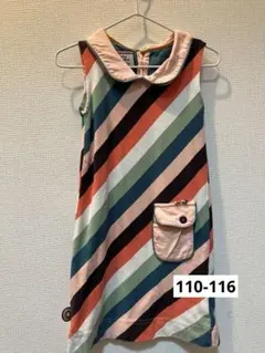 4Funky flavours(110/116)ストライプノースリーブワンピース