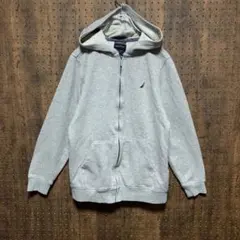 NAUTICA ノーティカ フルジップ パーカー 刺繍 グレー 2df025