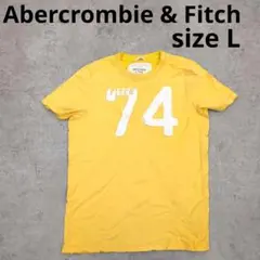 243○ Abercrombie & Fitch イエロー Tシャツ L