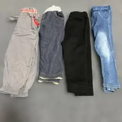 グレー ボトムス ウエストゴム 4枚セット 80 90