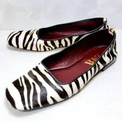 ZARA ゼブラ柄 37 フラット シューズ ペタンコ 24cm ザラ