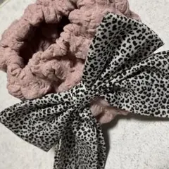 ハンドメイド★スヌード☆耳押さえバンド☆ポップコーン☆くすみ☆レオパード☆リボン