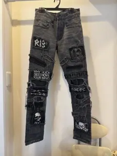 希少 mnml ミニマル スケルトン ブラックデニム 36 mnml ミニマル skeleton スケルトン ボーン デニムパンツ 36 黒 - メルカリ