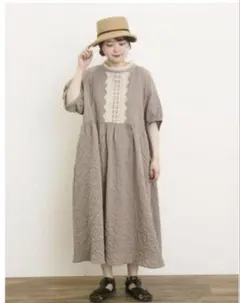 【美品】タイムセール❗️Samansa Mos2前立てレース切替ワンピースのサムネイル