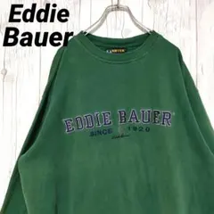 エディーバウアー スウェット 90s 刺繍ロゴ L 緑 カナダ製 ビンテージ