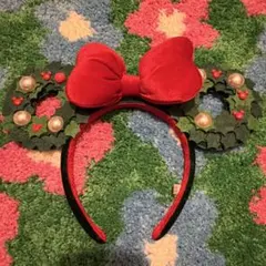 クリスマスリース　ミニーカチューシャ