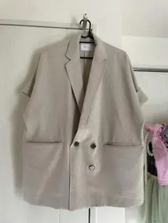 discoatテックリネン半袖シャツジャケット