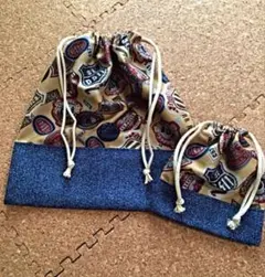 【入園・入学】 巾着袋 大小セット ハンドメイド ２点セット