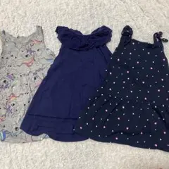 女の子 ワンピース90cm 3点セット 保育園着 夏服 ユニコーン