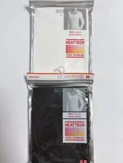 UNIQLO HEATTECH ＵネックＴ襟元シームレス 白ダークグレーセット