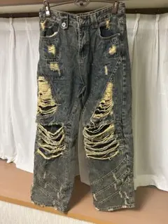 リメイク　ダメージデニムパンツ