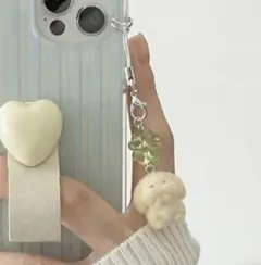 【選べる6種】ふわふわ 毛絨 手机壳挂件 四葉草 兎/海獺/小鳥 チャーム