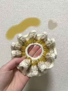 フリルシュシュ 黄色×ベージュ