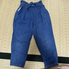 デニム ハイウエストパンツ ウエストリボン 120 濃い方