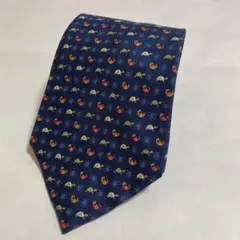 【ネクタイ】Salvatore Ferragamo ネクタイ 亀柄　ネイビー