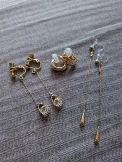 試着のみ☆イヤリング3個セット☆ゴールド