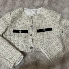 SHEIN ノーカラー クロップドジャケット XS