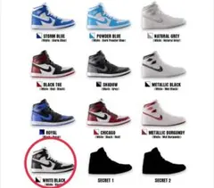 NIKE ナイキ Air Jordan 1 WHITE BLACK ガチャ