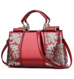 スパンコール レディース ハンドバック ショルダーバック レッド 赤