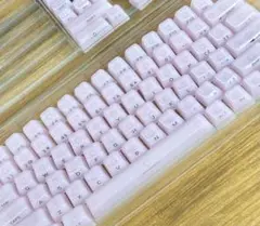 Womier キーキャップ ピンク US配列 サイドプリント 透過 可愛いのサムネイル