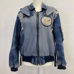 【ダメージデニム】 PINK HOUSE ピンクハウス デニム ブルゾン 中綿