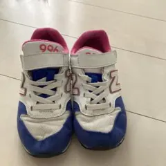 New Balance 996 キッズスニーカー 青白ピンク
