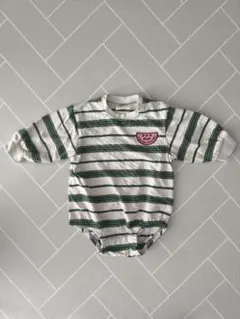 バースデイ ストライプロンパース 80cm