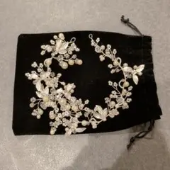 【中古・美品】シルバーのヘッドドレス