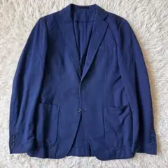 トゥモローランド　テーラードジャケット　コットン　青　ブルー　段返り3ボタン