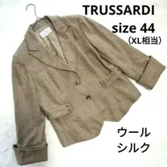 美品 トラサルディ ジャケット テーラード ウール シルク XL ブラウンのサムネイル