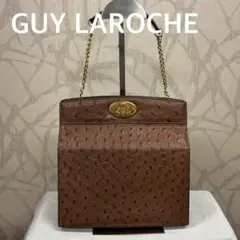 GUY LAROCHE オーストリッチレザー ハンドバッグ　定価35万円　高級Rのサムネイル