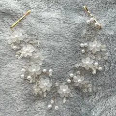 【ウェディング ヘッドドレス】花モチーフ／ゴールド