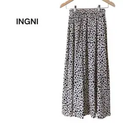 INGNI イング ロングフレアスカート ダルメシアン柄 M