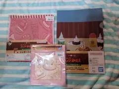 コメダ珈琲店　一番くじ　ファイル、ジャガードタオル、ジッパーバッグ3点セット