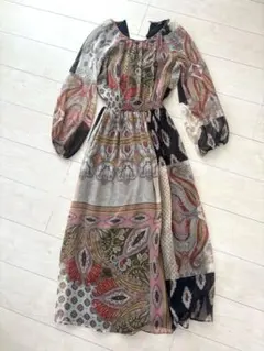 ZARA ペイズリー柄 ロングワンピース