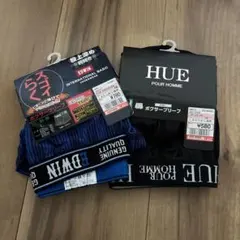 EDWIN ネイビー & HUE ブラック ボクサーパンツ セットのサムネイル