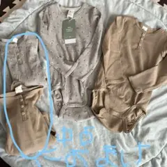 H&M オーガニックコットン 長袖ボディスーツ 1½-2Y 4枚