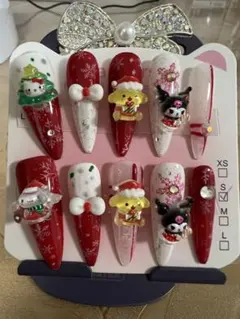 ハローキティクリスマスデザイン ネイルチップ S、サイズ選んできます