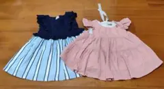 【プティマイン】ノースリーブワンピース2点セット 80cm