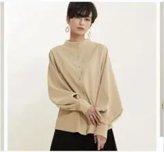 L&A ベージュ バルーンスリーブ シャツ
