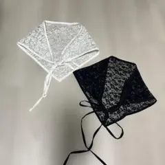 レース バブーシュカ ホワイト ブラック セット 双子コーデ