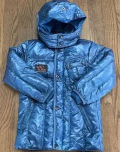 DlESEL ダウンコート フード付き 青 100%ナイロン