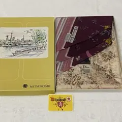 【当時物・三越タグ付き】　2枚セット　クリスチャンディオール　ハンカチ箱入り