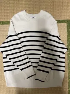 ユニクロ　スムースコットンリラックスボーダークルーセーター