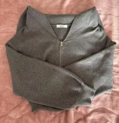 ナイスクラップ　ショート丈　ニットカーディガン　グレー　F