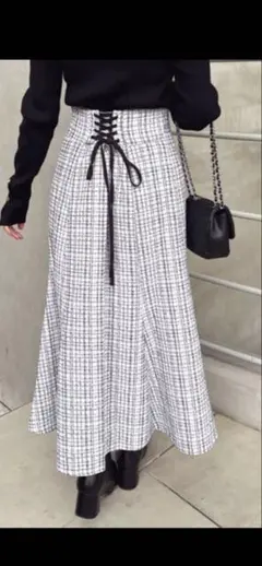 INGNI バックレースアップツイードマーメイドスカート